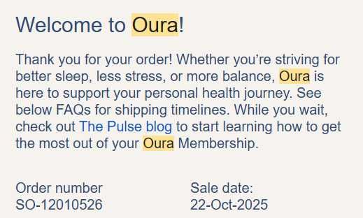 OURA Ring 4 - Black - size 6 - vechime 8 luni