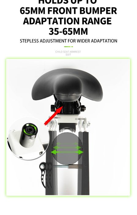 Scaun Aluminiu/Otel Bicicleta Copii 2-4 ani Montare Fata Cadru +Ghidon