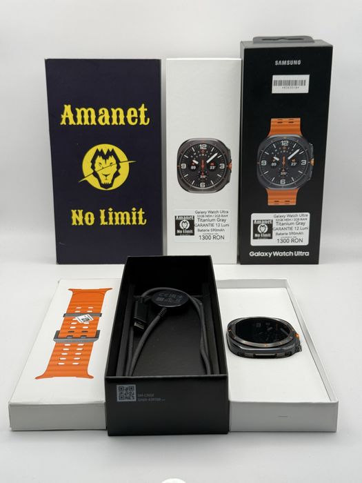 Galaxy Watch Ultra Titanium Gray Ca Nou Garatie 1AN, AMANET NO LIMIT.