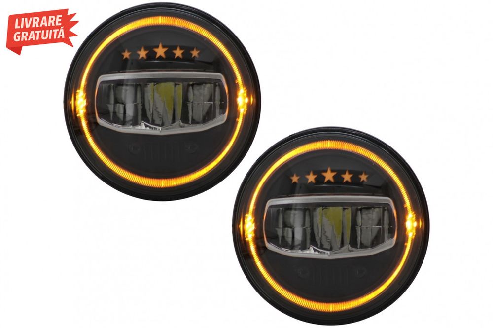 Faruri Full LED CREE Dublu Proiector Jeep Wrangler JK TJ LJ JL (1997-2
