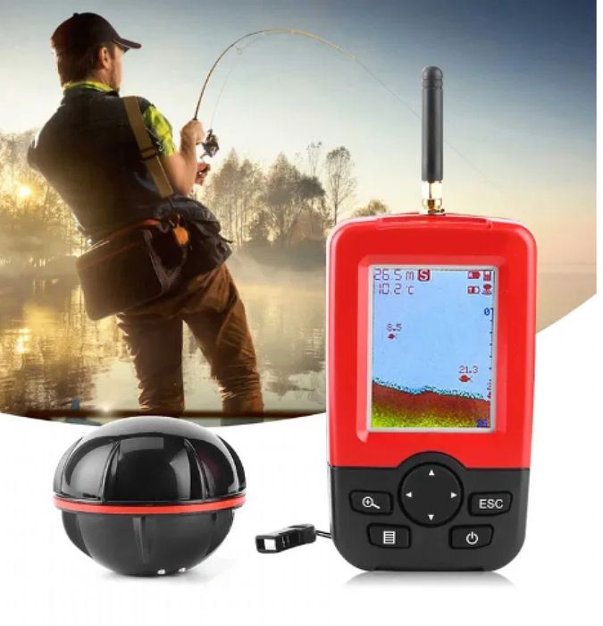 Сонар за риболов Sonar Fish Finder XJ-01, LCD екран, Безжичен сонарен