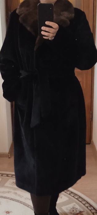 Шуба ЭКО,  воротник норка