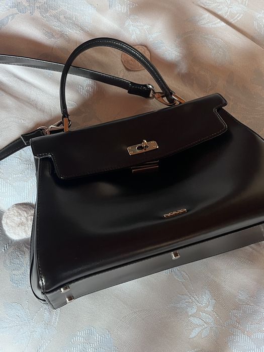 Picard, premium, 100% piele, geantă medie (umăr și mână), neagră