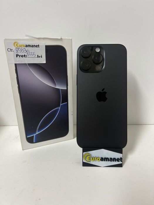 Telefon mobil Apple iPhone 16 Pro Max, 256GB, 5G, Black Titanium -P-