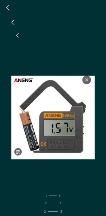 Tester Voltaj ANENG BT-168 PRO, Baterii AA / AAA / C / D, Negru