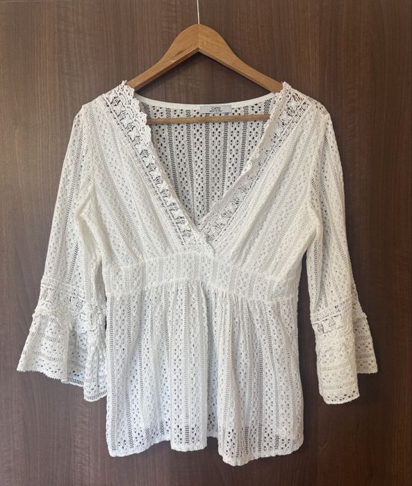 Bluza alba dantela - Cato, marime universala