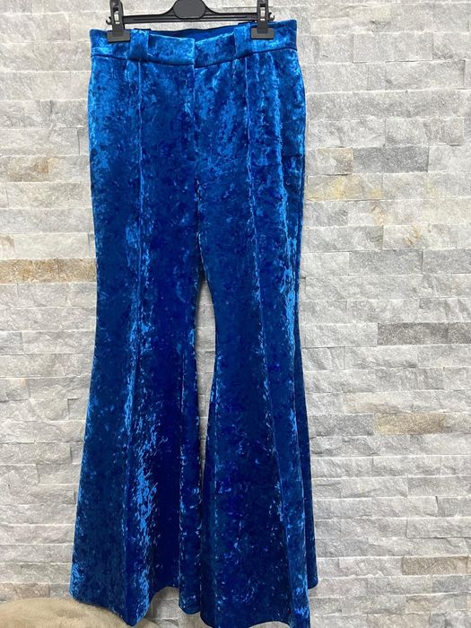 Costum catifea albastra H&M Studio