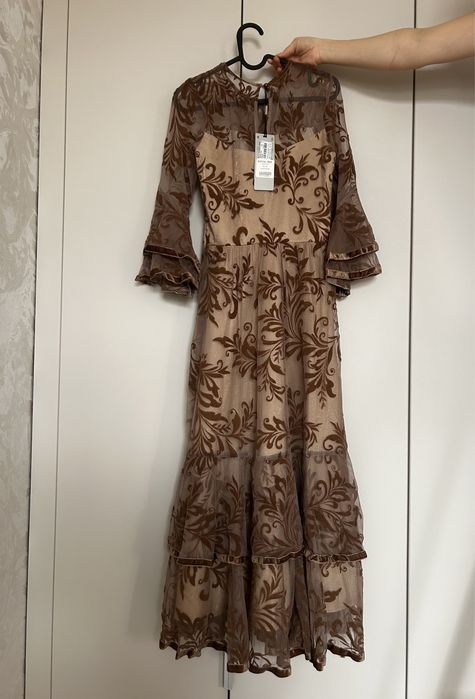 Турецкое новое коричневое платье