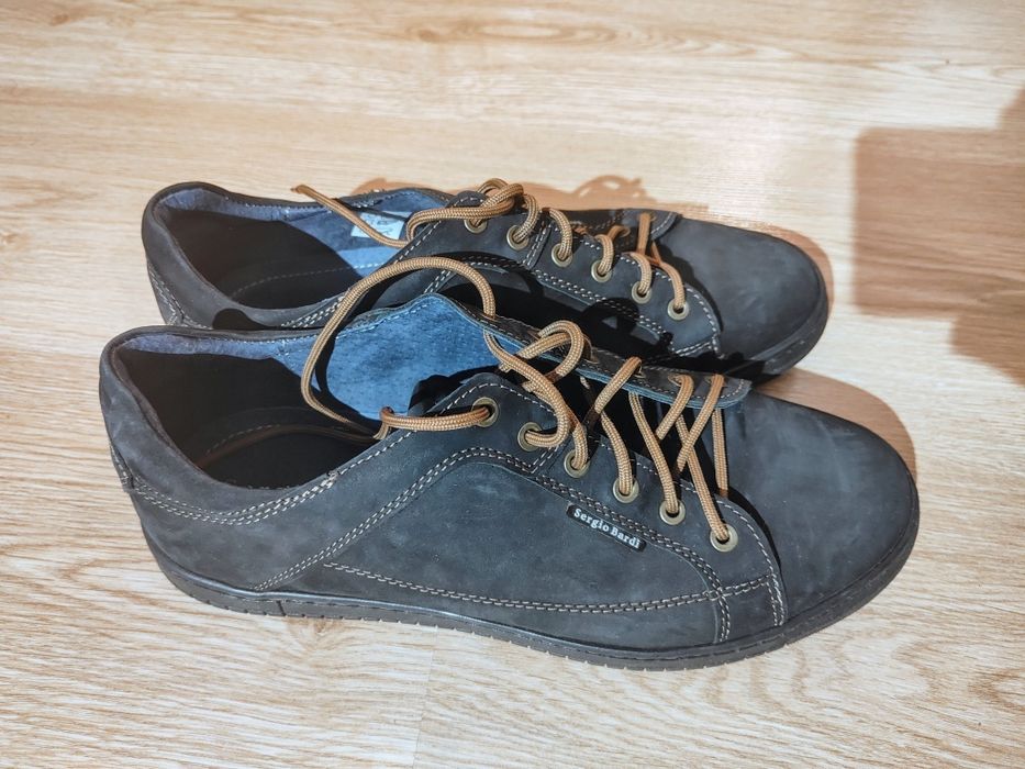 Pantofi de piele, stil sneakers, Sergio Bardi, bleumarin