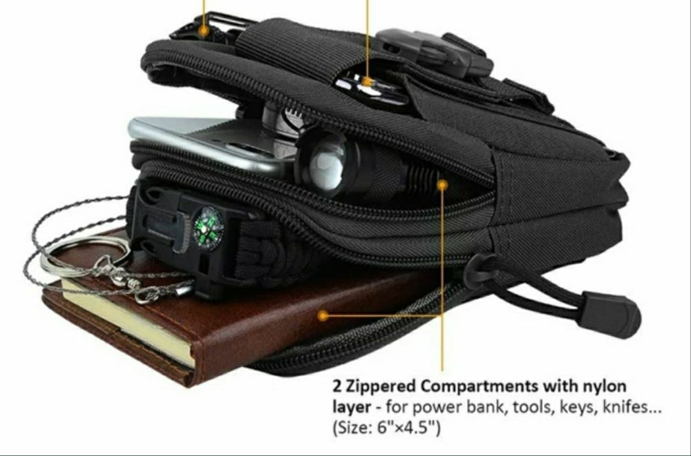 тактическа чанта за колан раница военна MOLLE джоб gsm фенер 16х9см