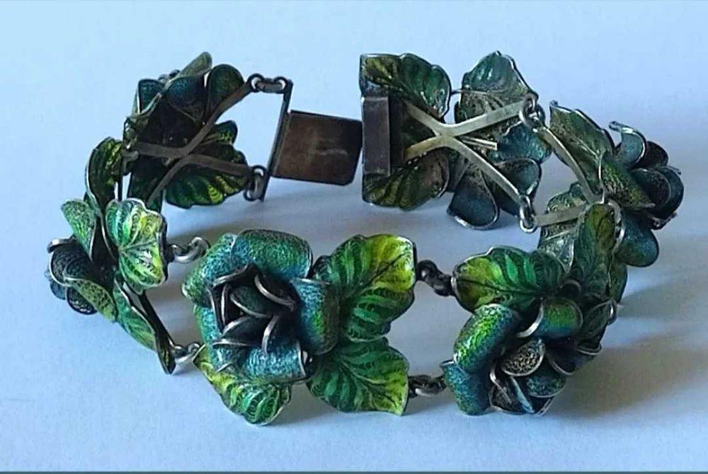 Bratara  argint cu email,  filigran, monaco