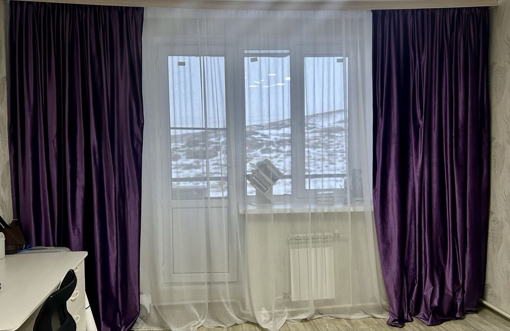 Плотные велюровые шторы 3*2,7 м