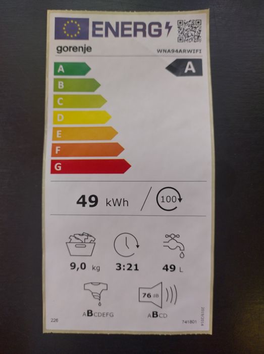 Пералня gorenje 9кг нова