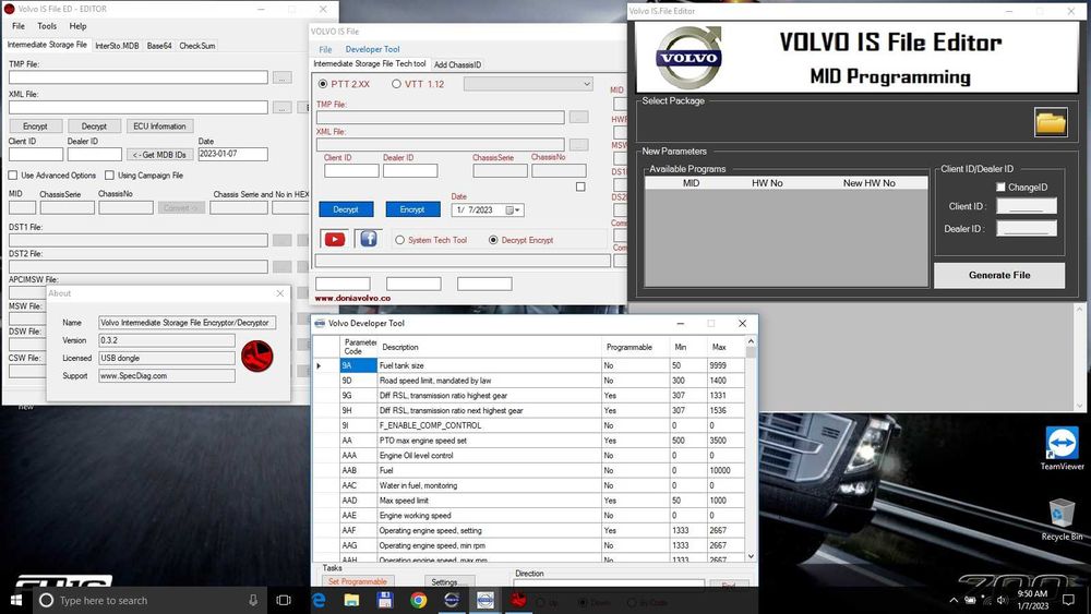 Tester diagnoza Volvo Vocom Techtool 2.8.241 Prosis Impact Penta Vodia Visfed DevTool