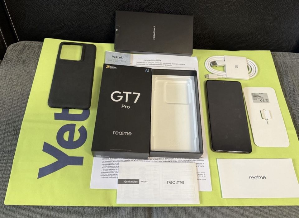 КАТО НОВ 512GB Realme GT7 Pro Гаранция Yettel 2027г. Orange gt 7