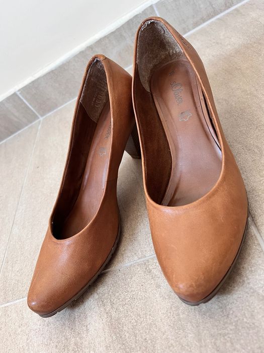 Естествена кожа елегантни дамски обувки S.Oliver