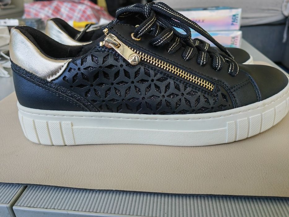 Marco Tozzi lether strap-Sneakers