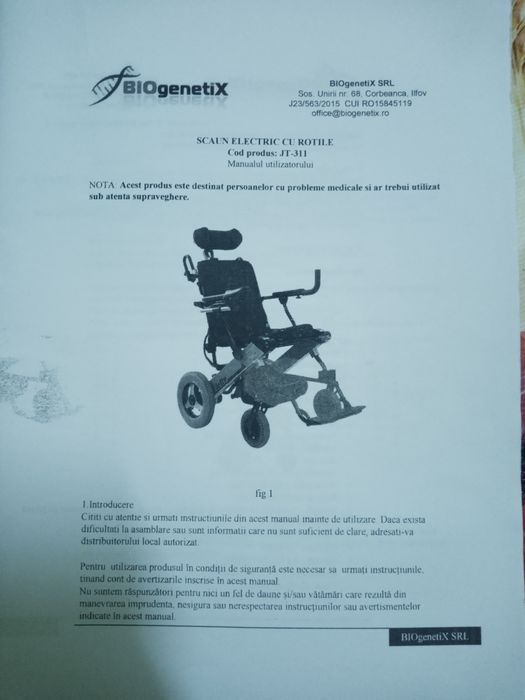 Vând carucior handicap electric