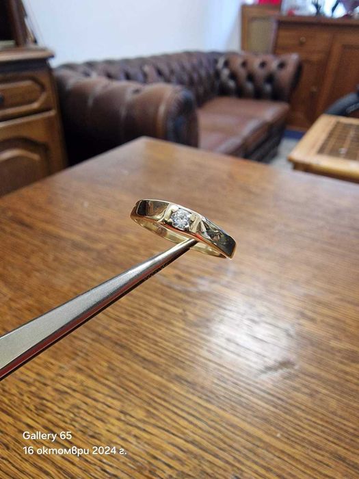 100е/гр  Дамски Златен Пръстен -Заложна къща Бургас Галерия 65