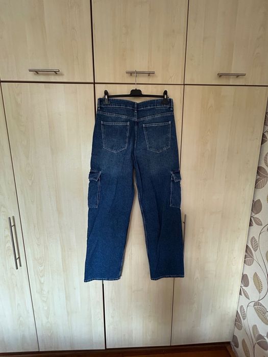 Чисто нави, тъмносиви карго дънки в размер EUR-40