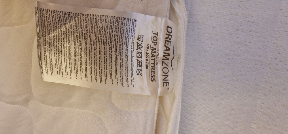 Topper saltea 120x200x7 cm Dreamzone T50 Gold