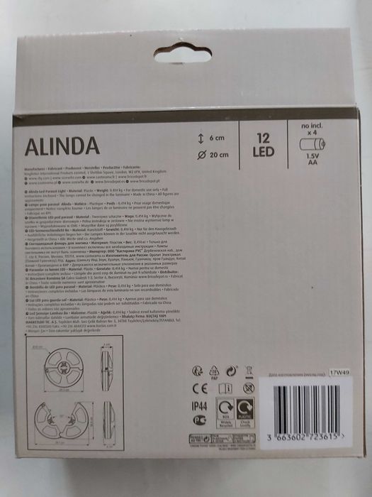 Lampa cu 12 leduri blooma cu baterii 4x1,5ah