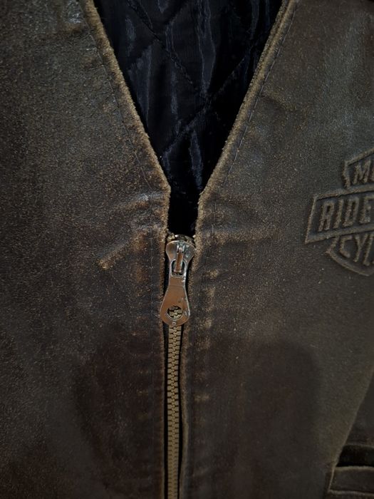 Vestă Moto Piele Naturală "Ride Hard / Davidson Motor" – Mărimea M (Stil Custom/Chopper)