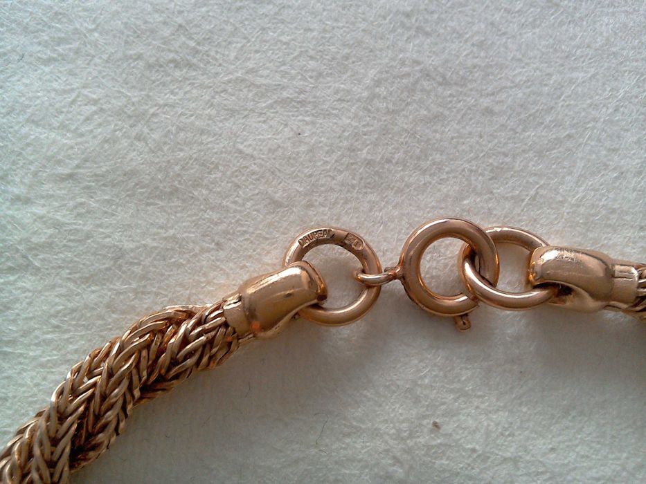 Lant gros, colier metal nobil placat Aur, Marcat, model deosebit