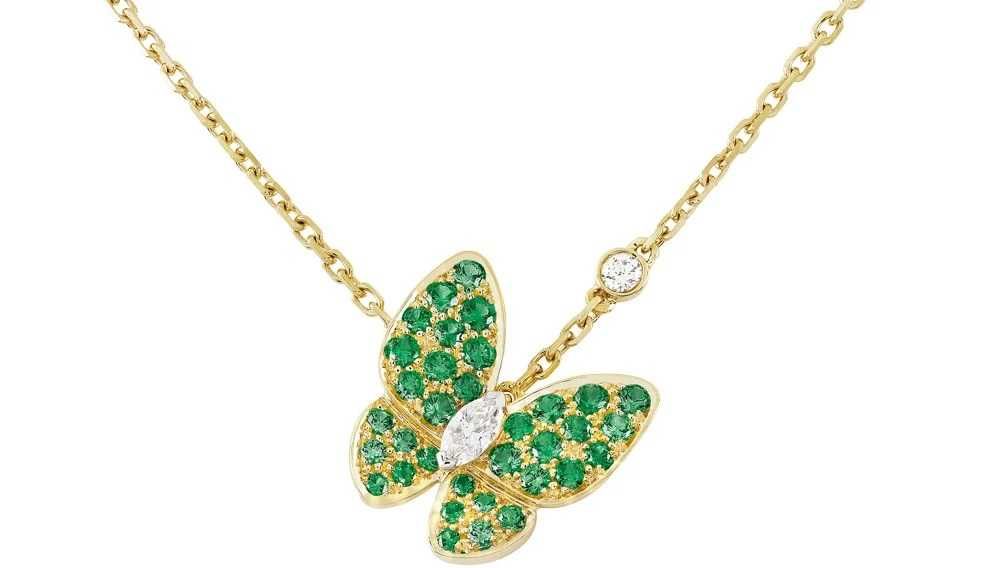 Van Cleef & Arpels VCA Two Butterfly Green Дамско Колие