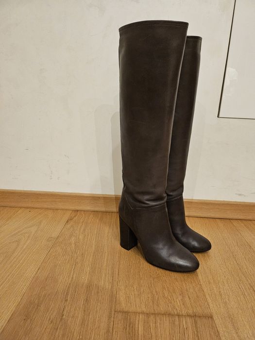 испански високи ботуши естествена кожа 38