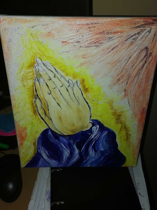 Рисувана картина_Молещи ръце