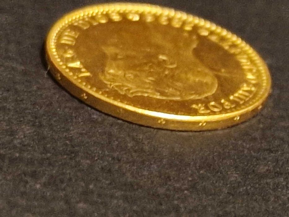 Златна монета20ИталианскиЛири НаполеонI 1809,20Песети АлфонсоXIII 1896