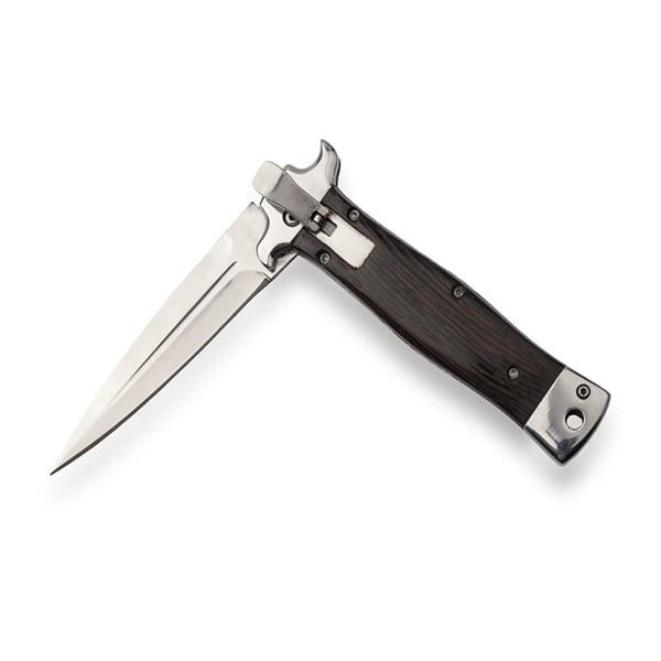 Cutit automat cu arc, otel inoxidabil, 21 cm, negru