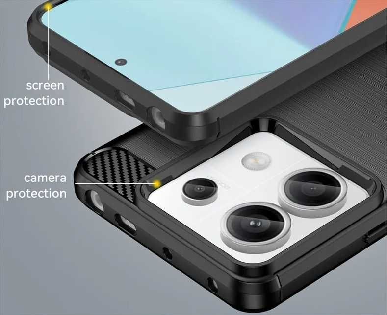 Xiaomi Redmi Note 13 / Note 13 Pro - Удароустойчив Кейс Гръб CARBON