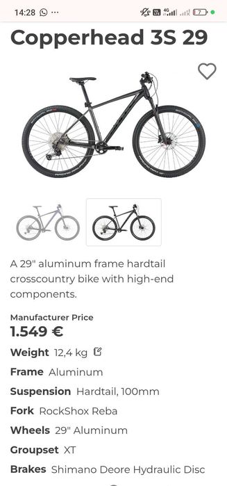 Vând bicicleta MTB Bulls Copperhead 3S 2021, XXL