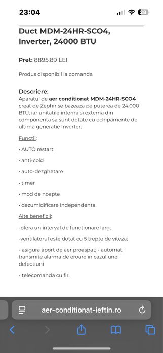 Zephir MDM-24HR-SCO4 aer conditionat split