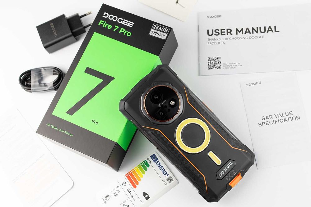 Doogee Fire 7 Pro 5G - 6.6", 8GB + 24GB/256GB, 13000mAh, 64MP, защита