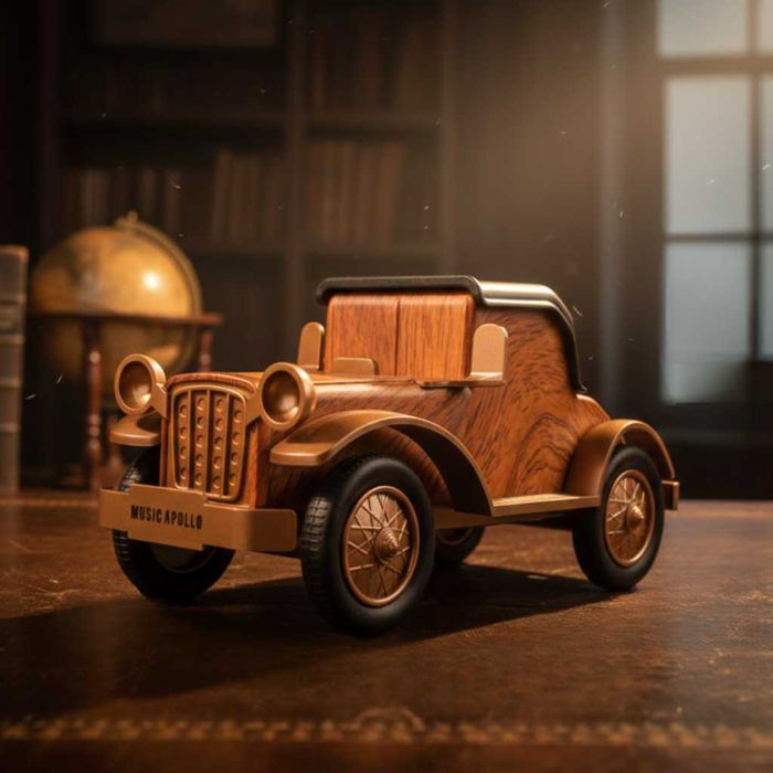 Bluetooth радио колонка A9, 5W, 1500mAh — стилен дървен дизайн