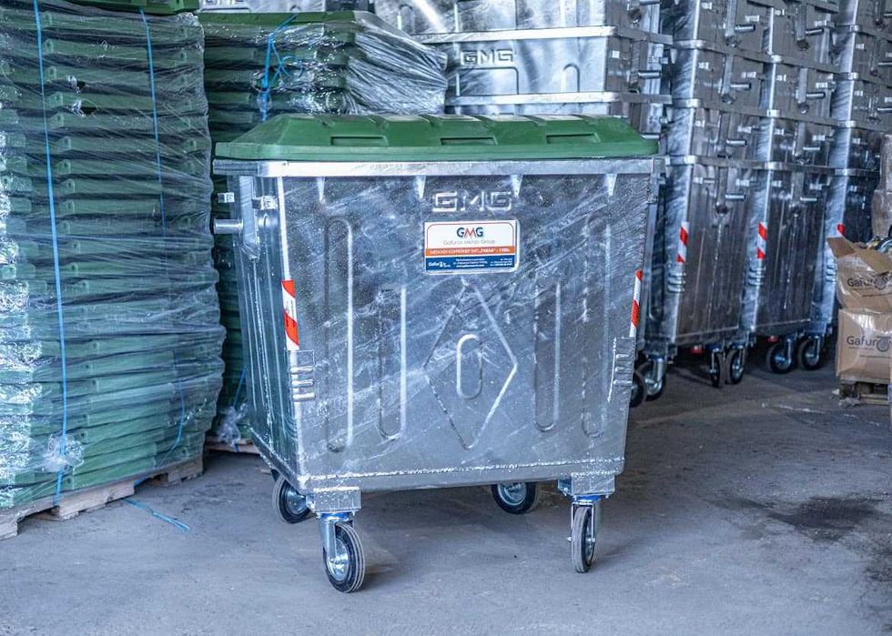 Метален контейнер за смет тип ”Ракла” 1100 л - поцинкован