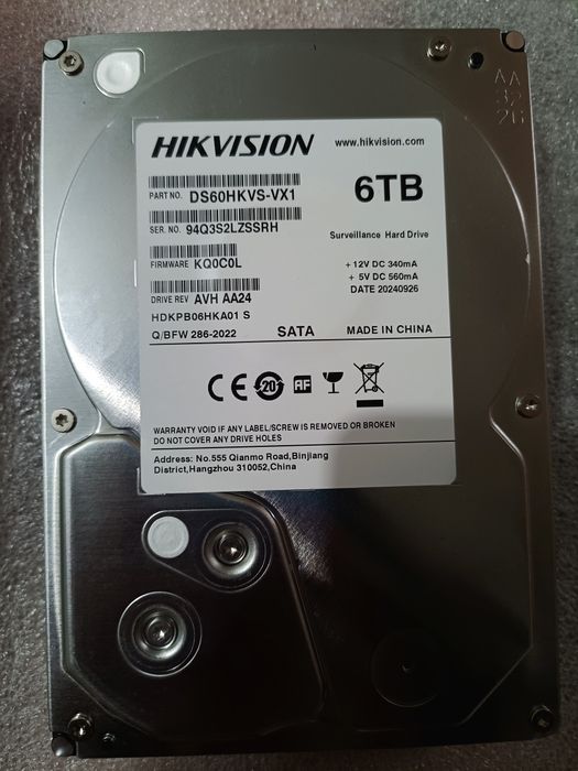 Hikvision 6TB жесткий диск для видеонаблюдения, новый