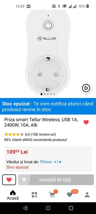 Priza smart Tellur Tuya