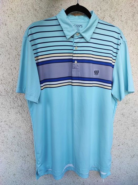 Tricou Polo Chaps Golf în dungi, turcoaz, mărimea M