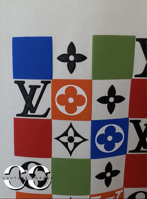 Tricou Louis Vuitton Multi-Logo Print • Calitate TOP • Cod QR