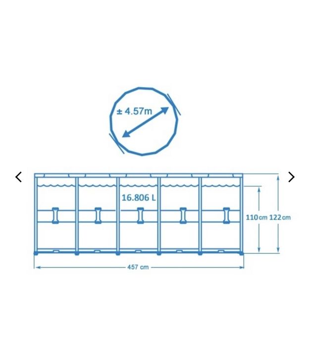 Бассейн каркасный(круглый) Intex 457×122