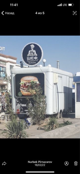 Foodtruck Ko'chma Fast-food sotiladi