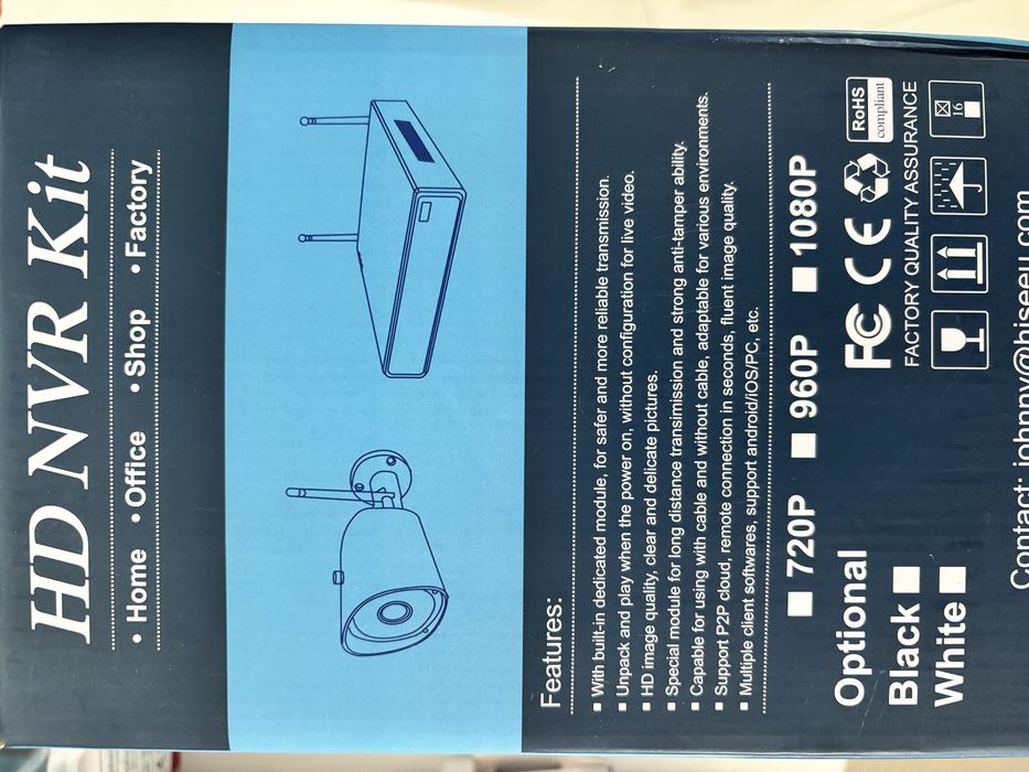 Kit de Supraveghere, Wireless, Hiseeu, 5MP,  4 Camere, IP66, Alexa