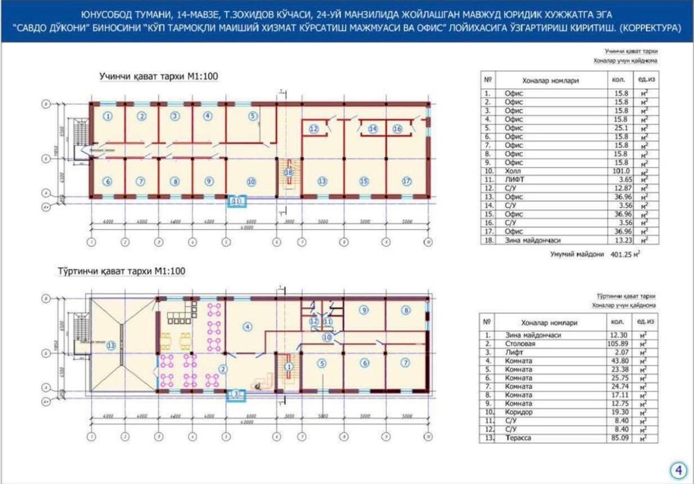 Юнусабад 14 Продается Здание 6,3 соток, 2 305м2. Коробка. Первая линия