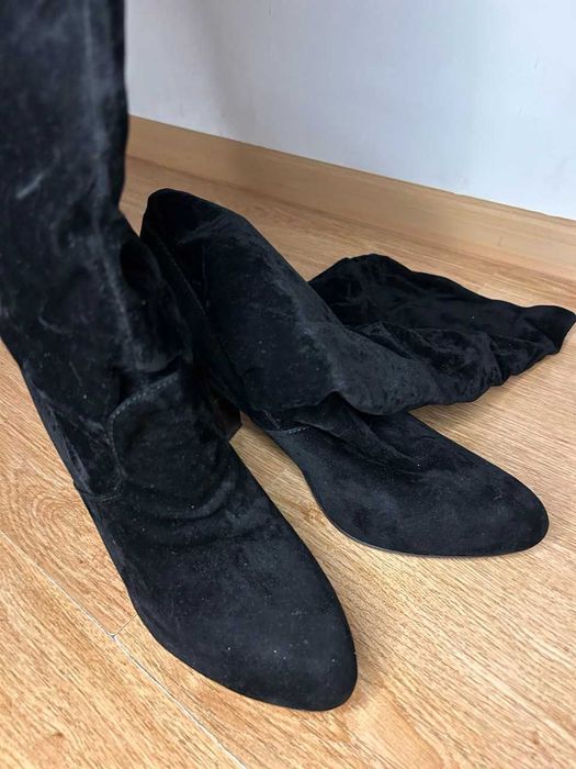 Сапоги высокие демисезонные | Cапоги на каблуке 10см | размер 39-40