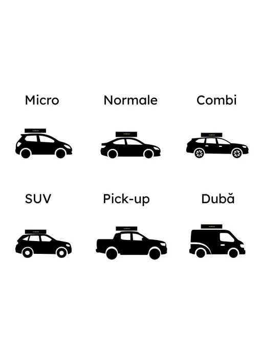 Cort de acoperiș auto CampTalk Whisper 140, pentru 2-3 persoane, 140x310 cm, 65kg, Sky View, compatibil autovehicule mici SUV și 4x4
