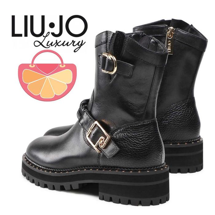 LIU JO № 37–38–39 – Дамски боти от ест кожа "BLACK & GOLD" нови кутия